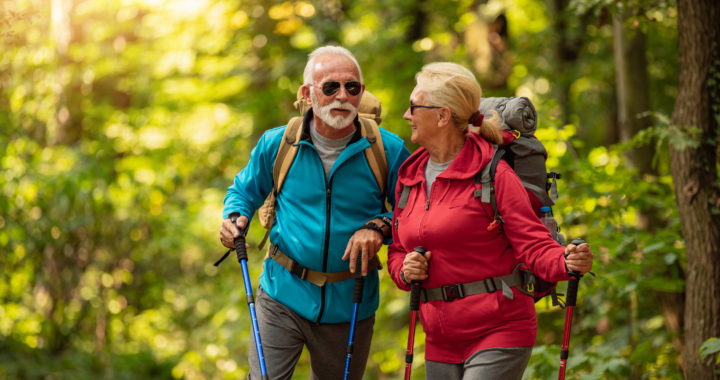 Older couple in hiking gear